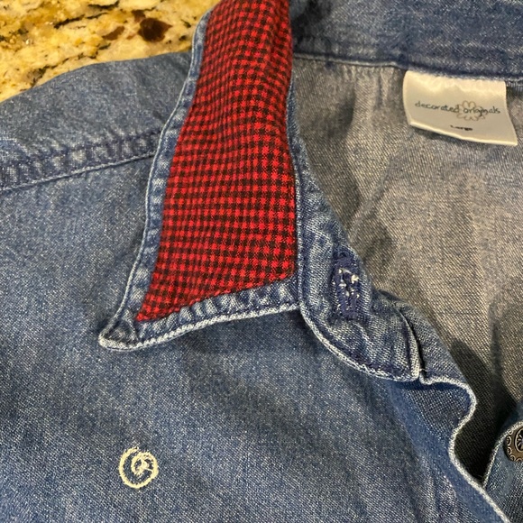 Vintage denim Christmas shirt, snowman, large - Picture 7 of 8